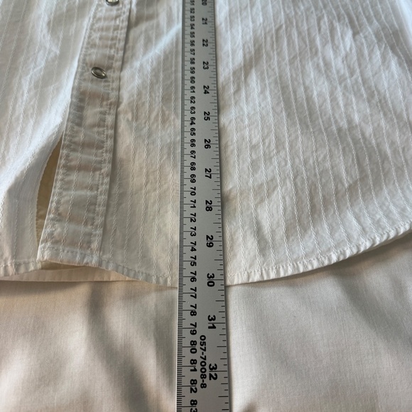 GUESS Men's Jacquard Long‎ Sleeve Snap Up Dress Shirt White XXL Shoulder Strap - Picture 14 of 16
